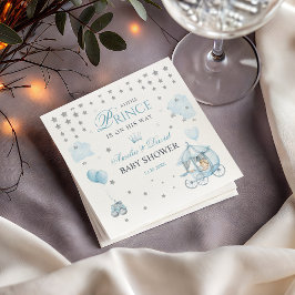 Blue Royal Prince Watercolor Carriage Party  スタンダードカクテルナプキン
