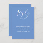 Blue RSVPカード(の結婚Webサイト) 出欠カード (正面/裏面)