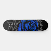 Blue Rugged Rose Graffiti Art • Urban Street スケートボード (横)