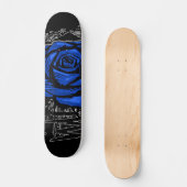Blue Rugged Rose Graffiti Art • Urban Street スケートボード (正面)