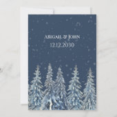 Blue Rustic Winter Forest Wedding Invitations 招待状 (裏面)