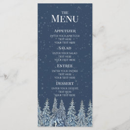 Blue Rustic Winter Forest Wedding Menu メニュー