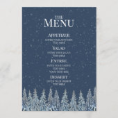 Blue Rustic Winter Forest Wedding Menu メニュー (正面)