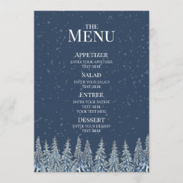Blue Rustic Winter Forest Wedding Menu メニュー