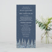 Blue Rustic Winter Forest Wedding Program プログラム (スタンド正面)