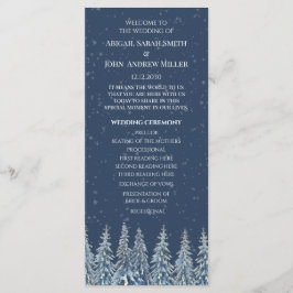 Blue Rustic Winter Forest Wedding Program プログラム
