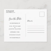 Blue Rustic Wood String Lights Save the Date ポストカード (裏面)