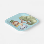 BLUE SAFARI BABY SHOWER ペーパープレート (傾斜あり)