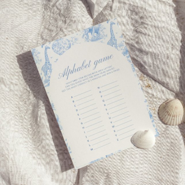 Blue Safari Toile de Jouy Alphabet Games (クリエイターアップロード済み)