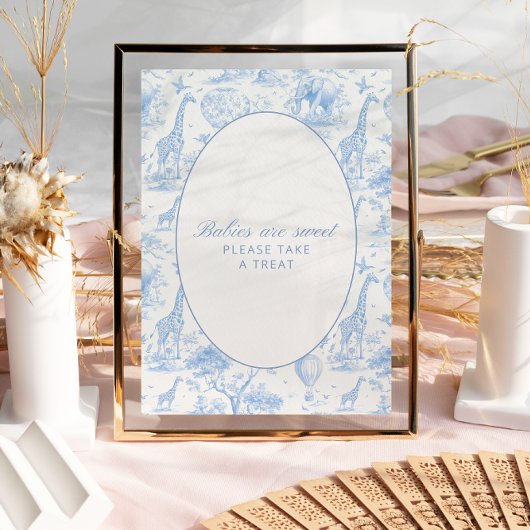 Blue Safari Toile de Jouy Babies are sweet sign