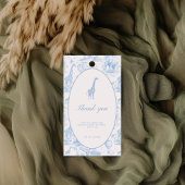 Blue Safari Toile de Jouy Baby Shower  ギフトタグ