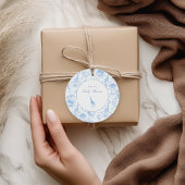 Blue Safari Toile de Jouy Baby Shower フェイバータグ