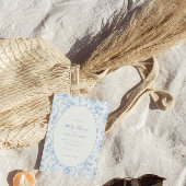 Blue Safari Toile De Jouy Boy Baby Shower  招待状