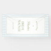 Blue & Sage Striped Bridal Shower Welcome Banner 横断幕 (横)