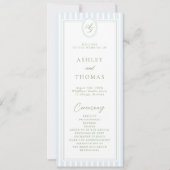 Blue & Sage Wedding Program 招待状 (正面)