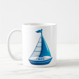 Blue Sailboat  コーヒーマグカップ