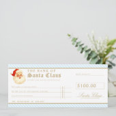 Blue Santa Cheque Gift Voucher Card 招待状 (スタンド正面)
