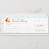 Blue Santa Cheque Gift Voucher Card 招待状 (正面)