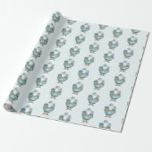 Blue Santa Claus Christmas Wrapping Paper ラッピングペーパー (アンロールド)