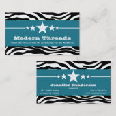 Blue Sassy Star Zebra印刷名刺 名刺 (正面/裏面)