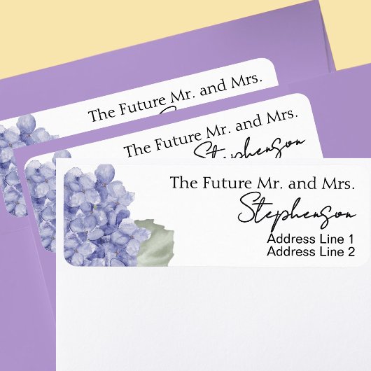 Blue Save The Date Custom Name Return Address ラベル