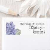 Blue Save The Date Custom Name Return Address ラベル (インサイチュ)