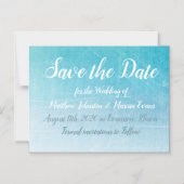 Blue Save the Date Magnetic 結婚's Card マグネット招待状 (正面)