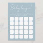 Blue Scallop Shell Baby Shower Bingo Game アドバイスカード (正面)
