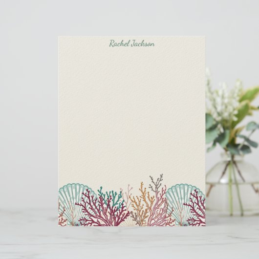 Blue Scallop Shells and Coral レターヘッド (スタンド正面)