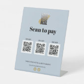 Blue Scan モダン to Pay Apps 3 QRコード（ロゴ付き） 台座サイン (正面)