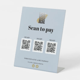 Blue Scan モダン to Pay Apps 3 QRコード（ロゴ付き） 台座サイン