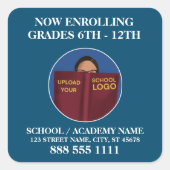 Blue Schoolのロゴモダンを登録する スクエアシール (正面)