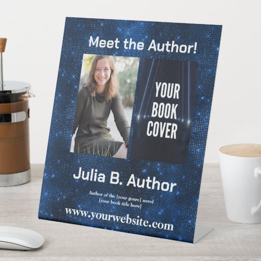 Blue Sci-Fi作家ブックの署名またはブックの起動 台座サイン (インサイチュ)