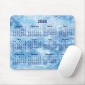 Blue Scratched Ice 2026 Calendar マウスパッド (マウス)
