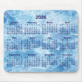 Blue Scratched Ice 2026 Calendar マウスパッド (正面)