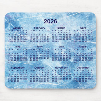 Blue Scratched Ice 2026 Calendar マウスパッド