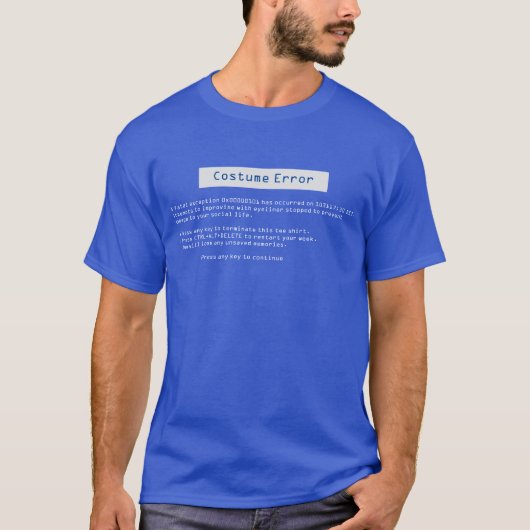 Blue Screen of Death Funny Halloween Costume Tシャツ (正面)