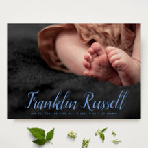 blue SCRIPT名boyベビー誕生発表