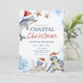Blue Sea Animal Coastal Christmas 招待状 (スタンド正面)