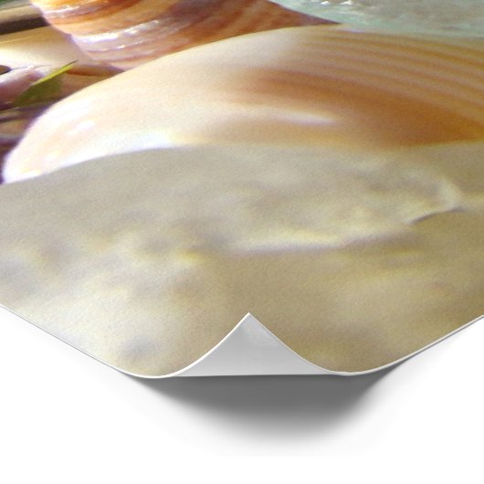 Blue Sea Glass art prints Coastal Beach Agates ポスター (角)