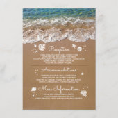 Blue Sea Waves and Sandのビーチ結婚式情報 エンクロージャーカード (正面)