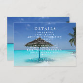 Blue Sea Waves and Sandのビーチ結婚式情報 エンクロージャーカード (正面/裏面)
