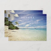 Blue Sea Waves and Sandのビーチ結婚式情報 エンクロージャーカード (正面/裏面)