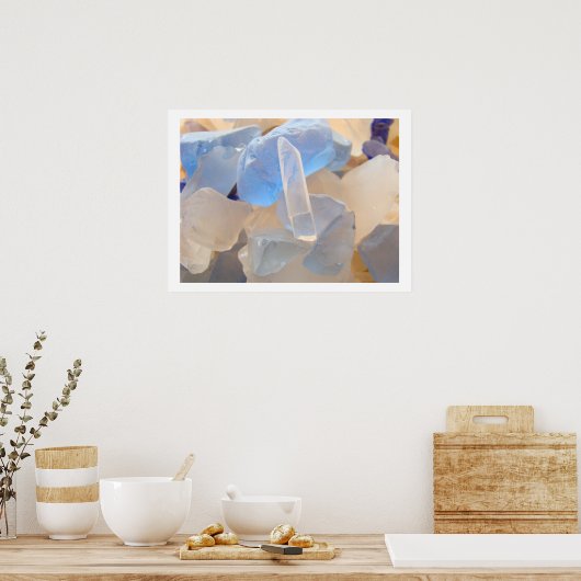 Blue SEAGLASS Fine art prints SEA GLASS Beach ポスター (キッチン)