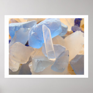 Blue SEAGLASS Fine art prints SEA GLASS Beach ポスター