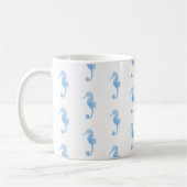 Blue Seahorse Coastal Pattern Mug  コーヒーマグカップ (左)