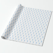 Blue Seahorse Coastal Pattern Wrapping Paper ラッピングペーパー (アンロールド)