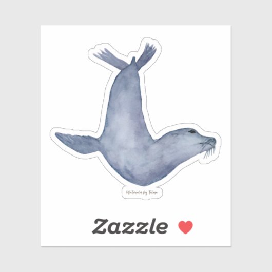 Blue seal watercolor illustration シール (シート)