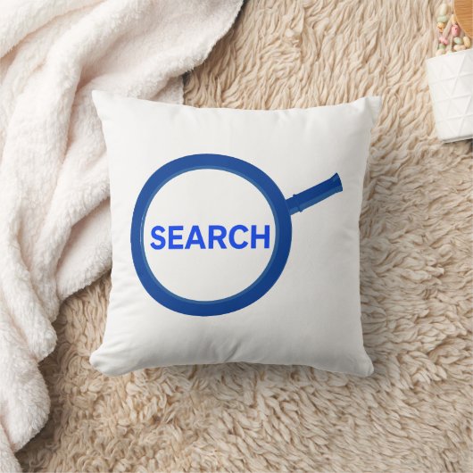 Blue Search Magnifying Glass クッション (ブランケット)