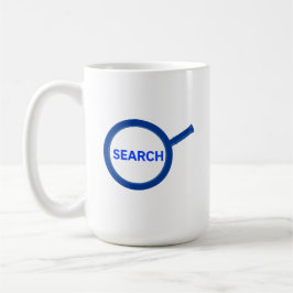 Blue Search Magnifying Glass コーヒーマグカップ